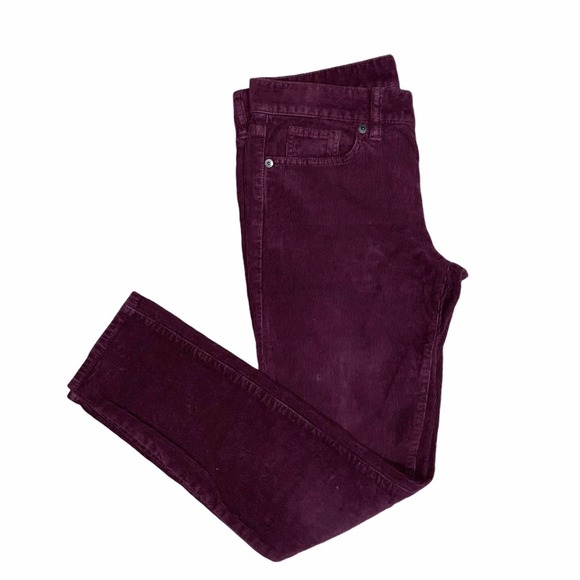 J. Crew Toothpick Corduroy Ankle Pants Burgundy - Picture 6 of 12